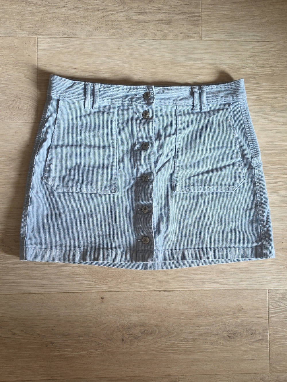 American Eagle Outfitters Light Blue Button-Front Mini Skirt